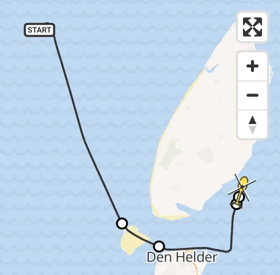 Vlucht Kustwachthelikopter PH-SAR van  naar Oudeschild op maandag 7 april 2025 21:24