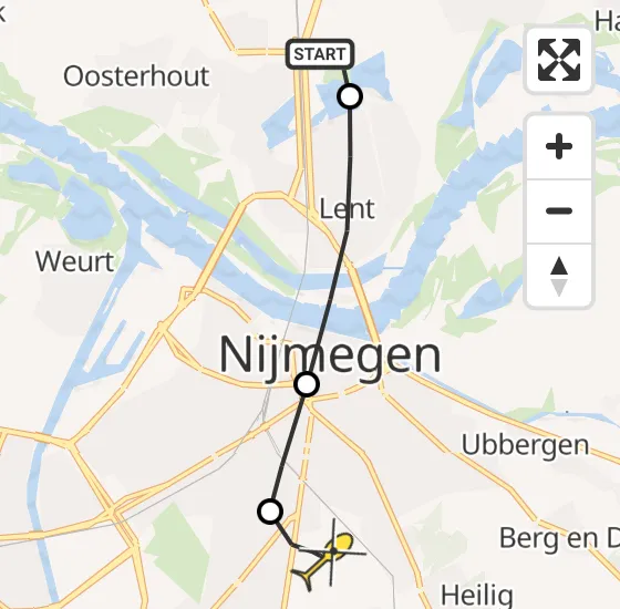 Vlucht Traumahelikopter PH-MAA van Nijmegen naar Radboud Universitair Medisch Centrum op dinsdag 8 april 2025 0:01