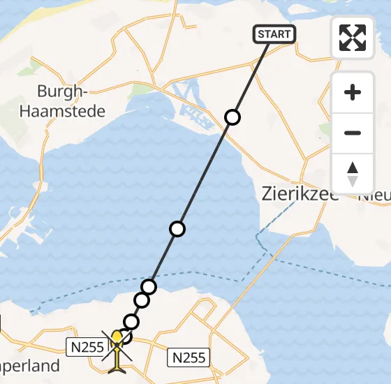 Vlucht Kustwachthelikopter PH-NCG van Brouwershaven naar Wissenkerke op zaterdag 12 april 2025 19:04