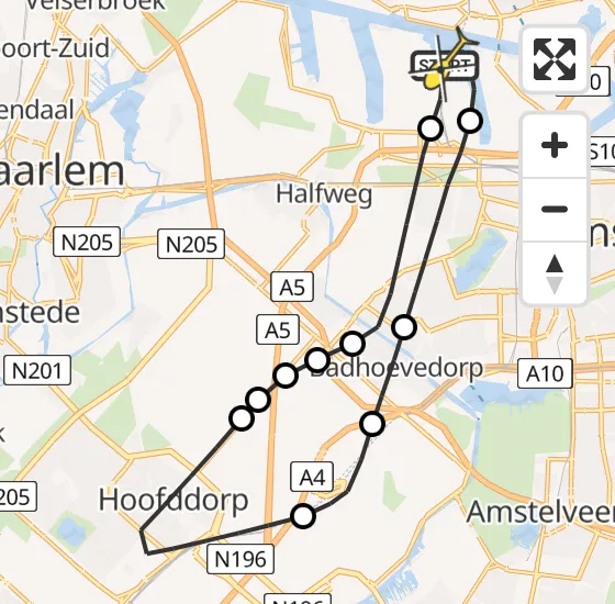 Vlucht Traumahelikopter PH-DOC van Amsterdam Heliport naar Amsterdam Heliport op zaterdag 12 april 2025 19:10