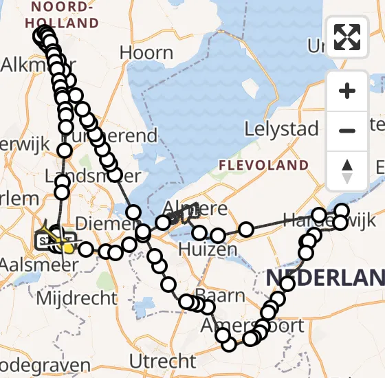 Vlucht Politiehelikopter PH-PXD van Schiphol naar Schiphol op zaterdag 12 april 2025 19:30