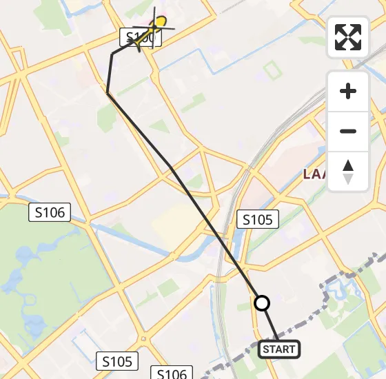 Vlucht Traumahelikopter PH-UMC van Rijswijk naar Den Haag op zaterdag 12 april 2025 20:41