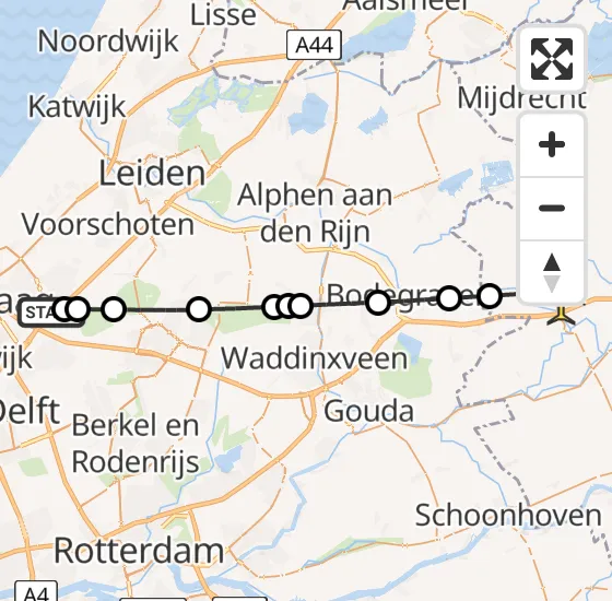 Vlucht Traumahelikopter PH-UMC van Leidschendam naar Woerden op zaterdag 12 april 2025 21:09