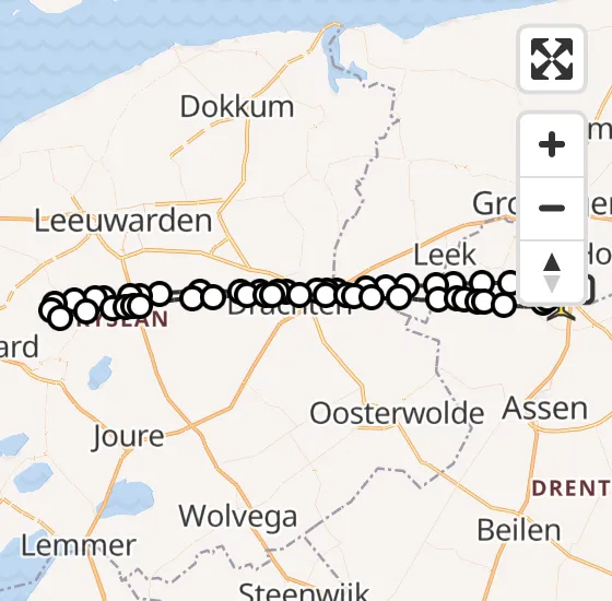 Vlucht Traumahelikopter PH-HVB van Groningen Airport Eelde naar Groningen Airport Eelde op zaterdag 12 april 2025 21:25