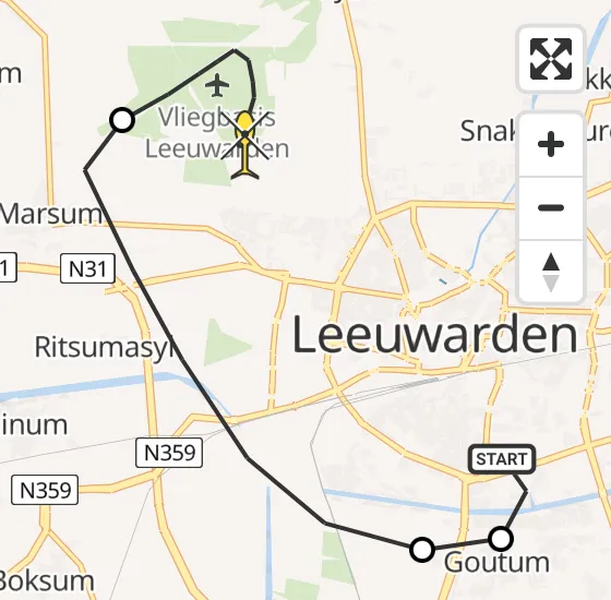 Vlucht Ambulancehelikopter PH-HOW van Leeuwarden naar Vliegbasis Leeuwarden op zaterdag 12 april 2025 22:55