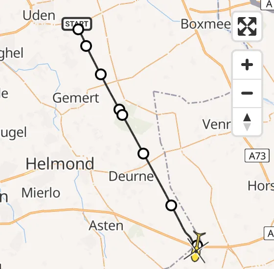 Vlucht Traumahelikopter PH-TTR van Vliegbasis Volkel naar Grashoek op zondag 13 april 2025 0:40