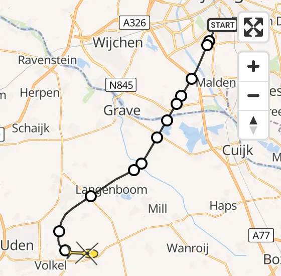 Vlucht Traumahelikopter PH-TTR van Radboud Universitair Medisch Centrum naar Vliegbasis Volkel op zondag 13 april 2025 2:38