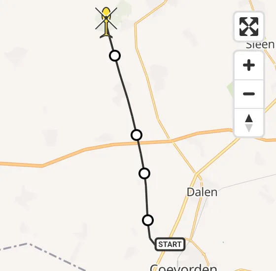 Vlucht Traumahelikopter PH-HVB van Coevorden naar Meppen op zondag 13 april 2025 7:58
