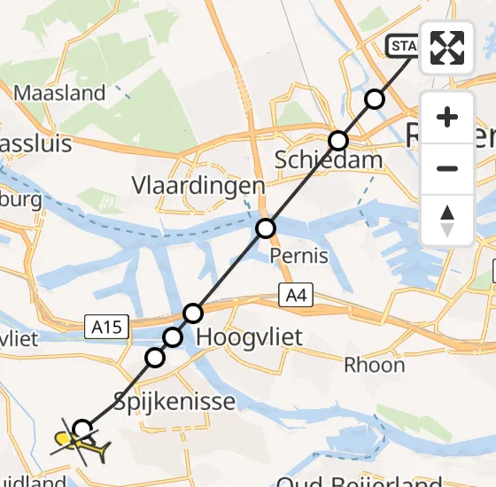 Vlucht Traumahelikopter PH-UMC van Rotterdam The Hague Airport naar Simonshaven op vrijdag 18 april 2025 12:44