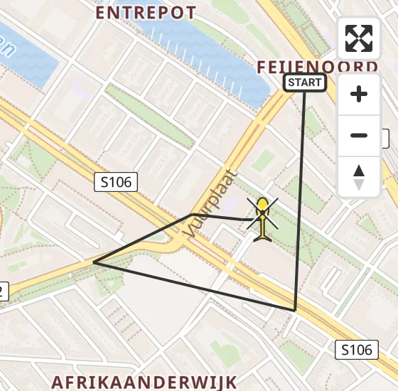 Vlucht Traumahelikopter PH-UMC van Rotterdam naar Rotterdam op zaterdag 19 april 2025 19:18