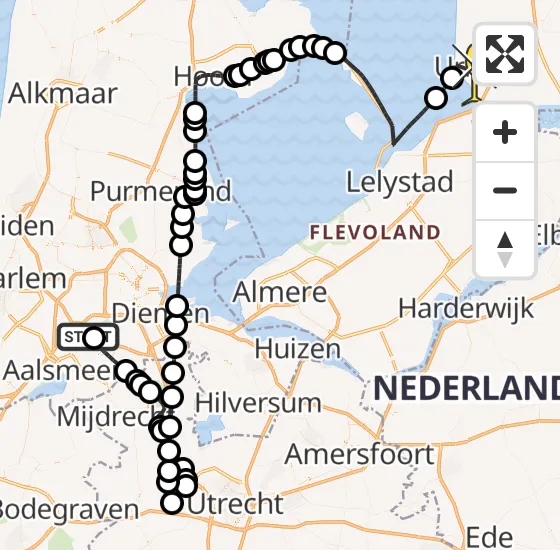 Vlucht Politiehelikopter PH-PXF van Schiphol naar Urk op woensdag 23 april 2025 16:12