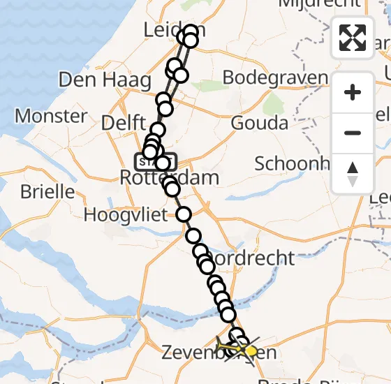 Vlucht Traumahelikopter PH-UMC van Rotterdam The Hague Airport naar Langeweg op vrijdag 25 april 2025 12:24