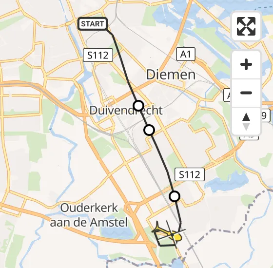Vlucht Traumahelikopter PH-DOC van Amsterdam naar Academisch Medisch Centrum (AMC) op zondag 27 april 2025 8:49