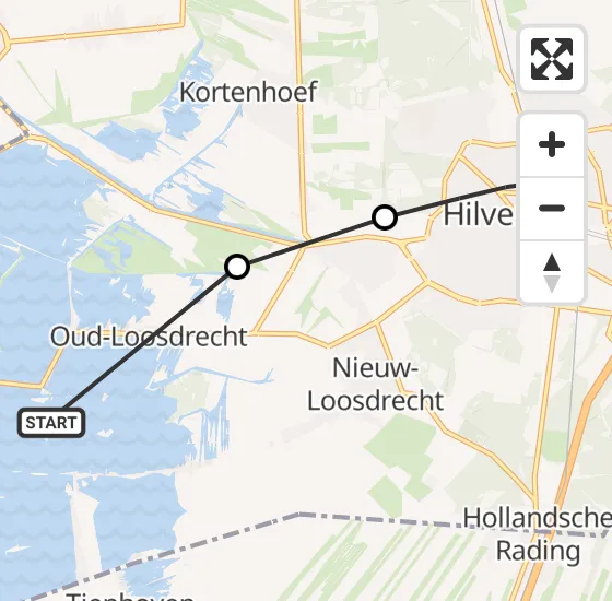 Vlucht Traumahelikopter PH-DOC van Loosdrecht naar Hilversum op maandag 28 april 2025 16:27