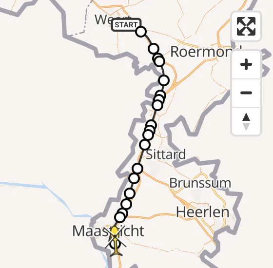 Vlucht Traumahelikopter PH-TTR van Weert naar Maastricht UMC+ op dinsdag 29 april 2025 0:18