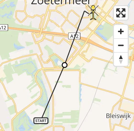 Vlucht Traumahelikopter PH-UMC van Berkel en Rodenrijs naar Zoetermeer op dinsdag 29 april 2025 10:31