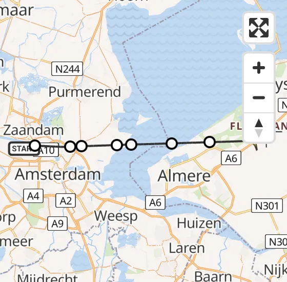 Vlucht Traumahelikopter PH-DOC van Amsterdam Heliport naar Lelystad op dinsdag 29 april 2025 16:52