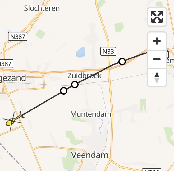 Vlucht Traumahelikopter PH-HVB van Scheemda naar Kiel-Windeweer op woensdag 30 april 2025 9:58