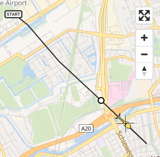 Vlucht Traumahelikopter PH-UMC van Rotterdam The Hague Airport naar Rotterdam op woensdag 30 april 2025 12:38