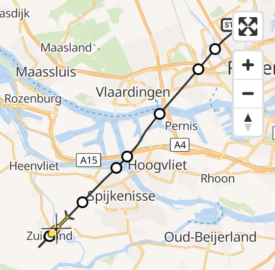 Vlucht Traumahelikopter PH-UMC van Rotterdam The Hague Airport naar Simonshaven op woensdag 30 april 2025 13:41