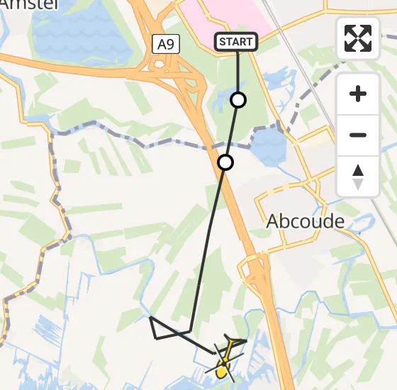Vlucht Traumahelikopter PH-DOC van Academisch Medisch Centrum (AMC) naar Abcoude op donderdag 1 mei 2025 7:29