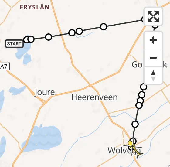 Vlucht Traumahelikopter PH-HVB van Offingawier naar Wolvega op donderdag 1 mei 2025 15:49