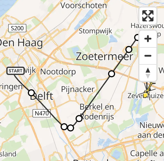 Vlucht Traumahelikopter PH-UMC van Rijswijk naar Zevenhuizen op donderdag 1 mei 2025 18:10