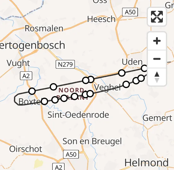 Vlucht Traumahelikopter PH-TTR van Vliegbasis Volkel naar Vliegbasis Volkel op donderdag 1 mei 2025 20:20