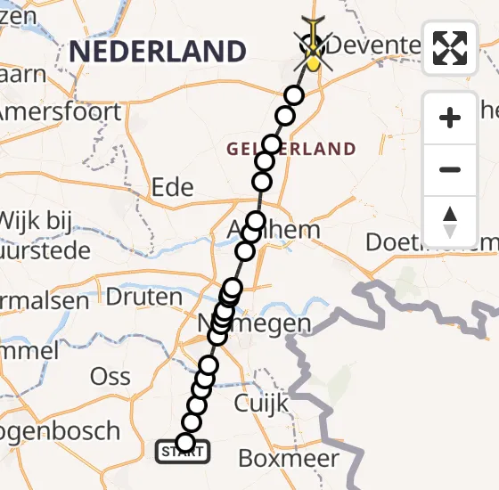 Vlucht Traumahelikopter PH-TTR van Vliegbasis Volkel naar Beemte Broekland op vrijdag 2 mei 2025 11:43