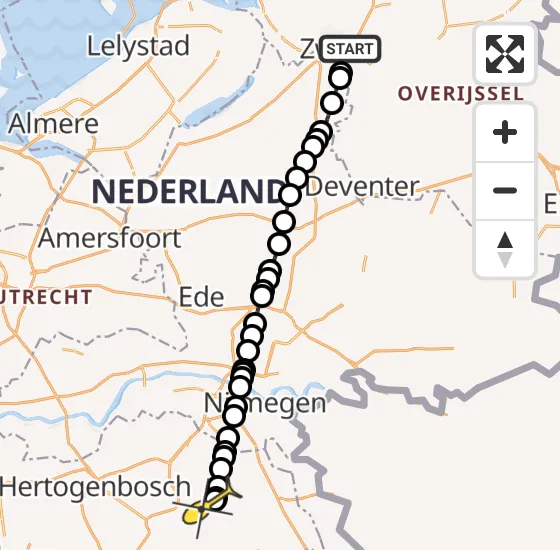 Vlucht Traumahelikopter PH-TTR van Zwolle naar Vliegbasis Volkel op vrijdag 2 mei 2025 12:40