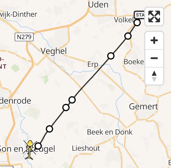 Vlucht Traumahelikopter PH-TTR van Vliegbasis Volkel naar Son en Breugel op vrijdag 2 mei 2025 16:27