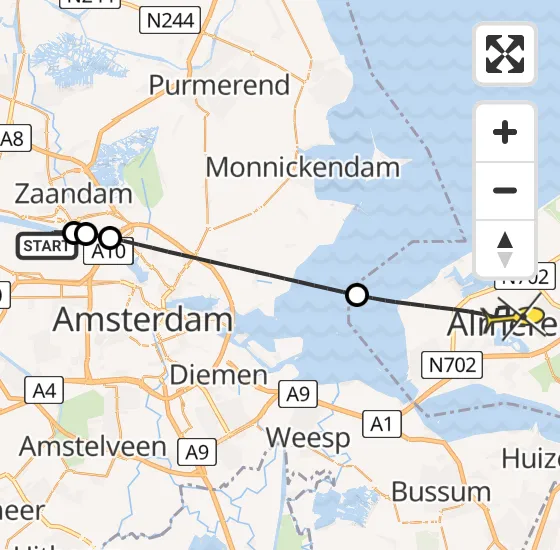 Vlucht Traumahelikopter PH-DOC van Amsterdam Heliport naar Almere op zaterdag 3 mei 2025 0:07