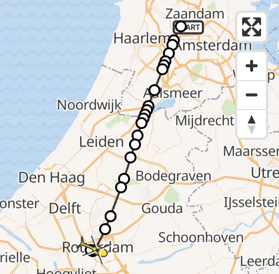 Vlucht Traumahelikopter PH-DOC van Amsterdam Heliport naar Rotterdam op zaterdag 3 mei 2025 4:57