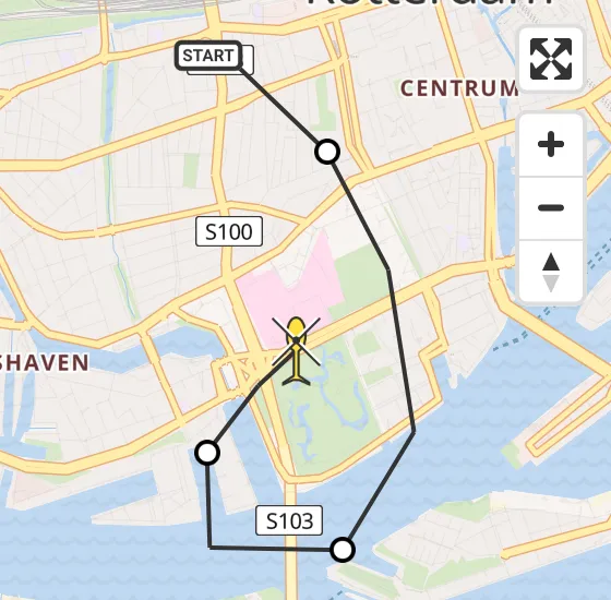 Vlucht Traumahelikopter PH-DOC van Rotterdam naar Erasmus MC op zaterdag 3 mei 2025 5:42