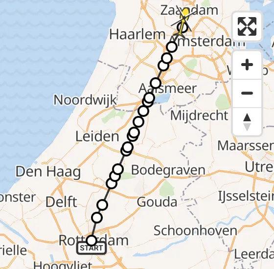 Vlucht Traumahelikopter PH-DOC van Erasmus MC naar Amsterdam Heliport op zaterdag 3 mei 2025 5:48