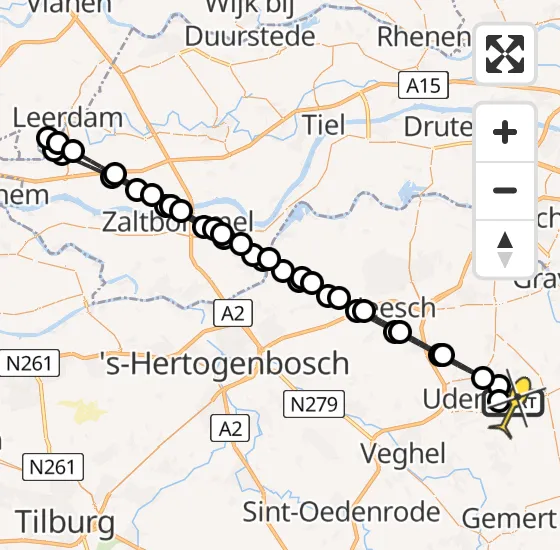Vlucht Traumahelikopter PH-TTR van Vliegbasis Volkel naar Vliegbasis Volkel op zaterdag 3 mei 2025 10:18