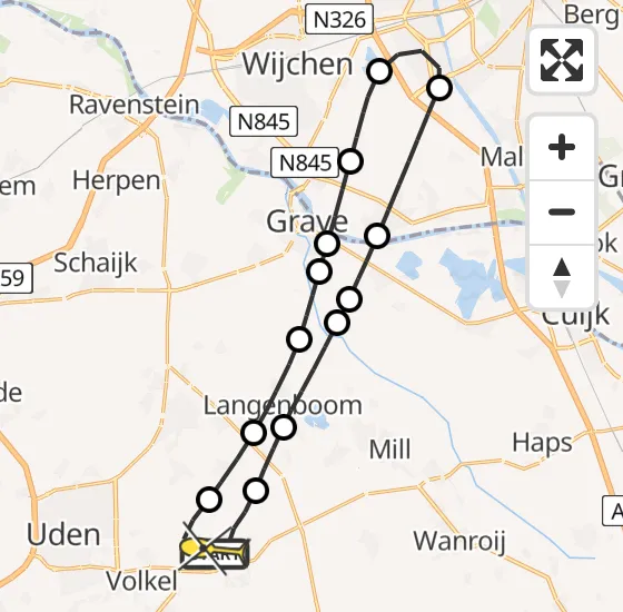 Vlucht Traumahelikopter PH-TTR van Vliegbasis Volkel naar Vliegbasis Volkel op zaterdag 3 mei 2025 11:39