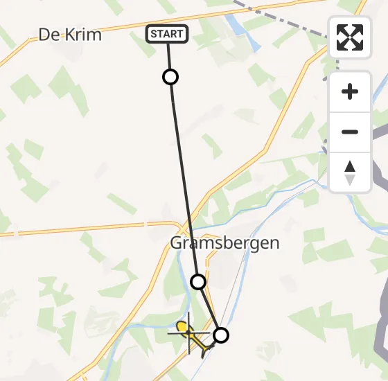 Vlucht Traumahelikopter PH-HVB van De Krim naar Loozen op zaterdag 3 mei 2025 14:42