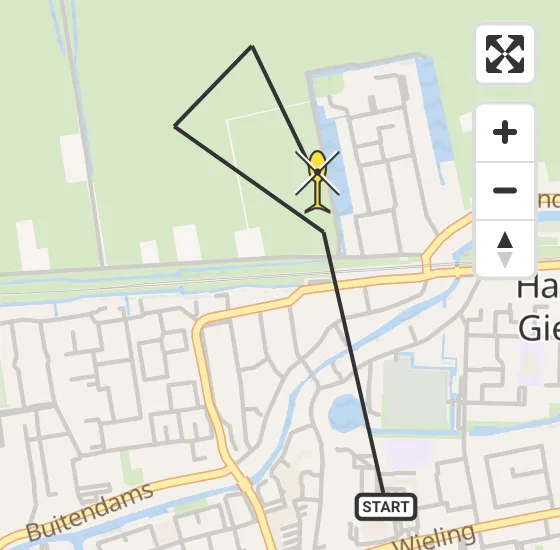 Vlucht Traumahelikopter PH-UMC van Hardinxveld-Giessendam naar Hardinxveld-Giessendam op zaterdag 3 mei 2025 17:00