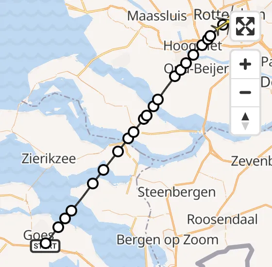 Vlucht Traumahelikopter PH-UMC van Goes naar Erasmus MC op zaterdag 3 mei 2025 21:30