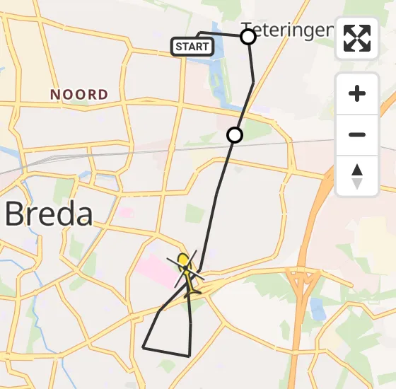 Vlucht Traumahelikopter PH-UMC van Breda naar Breda op zondag 4 mei 2025 18:07