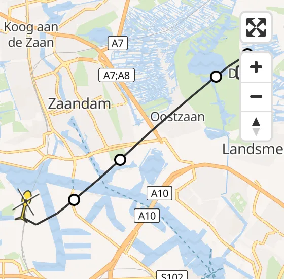 Vlucht Traumahelikopter PH-DOC van Den Ilp naar Amsterdam Heliport op dinsdag 6 mei 2025 12:17