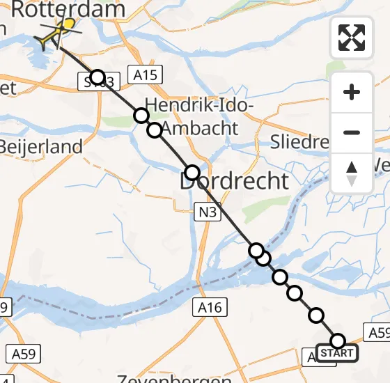 Vlucht Traumahelikopter PH-UMC van Den Hout naar Erasmus MC op dinsdag 6 mei 2025 14:58