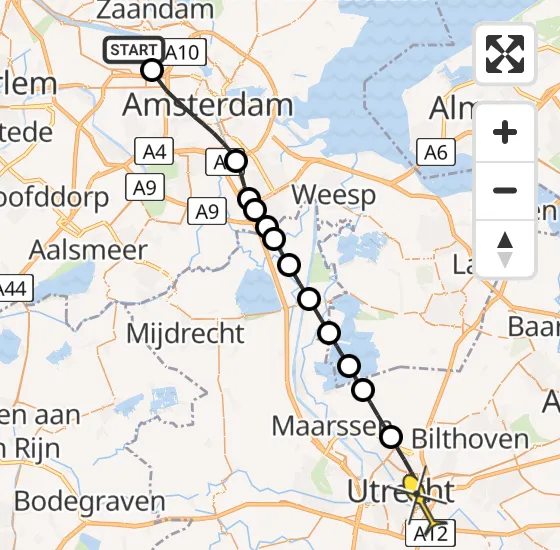 Vlucht Traumahelikopter PH-DOC van Amsterdam Heliport naar Utrecht op dinsdag 6 mei 2025 18:35