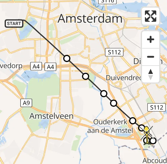 Vlucht Traumahelikopter PH-UMC van Amsterdam naar Academisch Medisch Centrum (AMC) op dinsdag 6 mei 2025 22:46