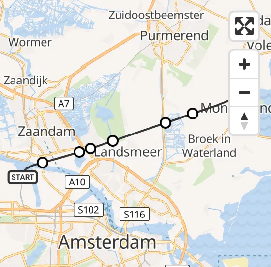 Vlucht Traumahelikopter PH-DOC van Amsterdam Heliport naar Katwoude op woensdag 7 mei 2025 15:18