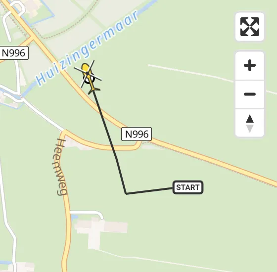 Vlucht Traumahelikopter PH-HVB van Westerwijtwerd naar Middelstum op woensdag 7 mei 2025 18:16