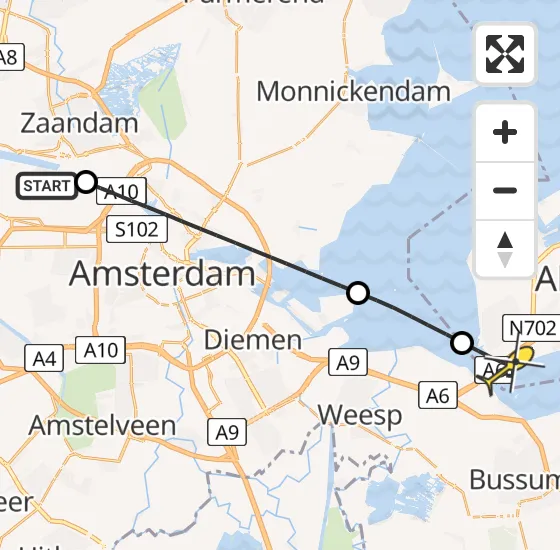 Vlucht Traumahelikopter PH-DOC van Amsterdam Heliport naar Almere op donderdag 8 mei 2025 2:34