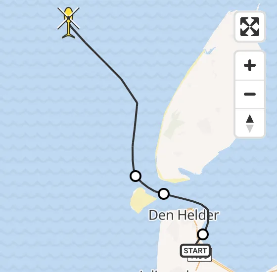 Vlucht Kustwachthelikopter PH-SAR van Vliegveld De Kooy naar  op donderdag 8 mei 2025 9:51