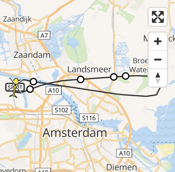 Vlucht Traumahelikopter PH-DOC van Amsterdam Heliport naar Amsterdam Heliport op donderdag 8 mei 2025 14:07